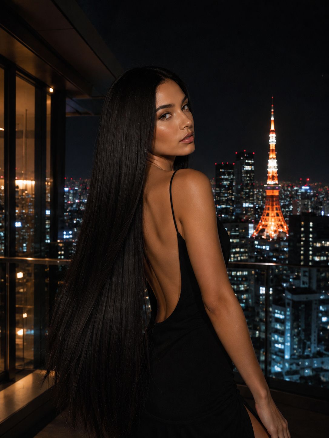 Włosy Clip-In Tokyo Night 75 cm – efekt z przodu
