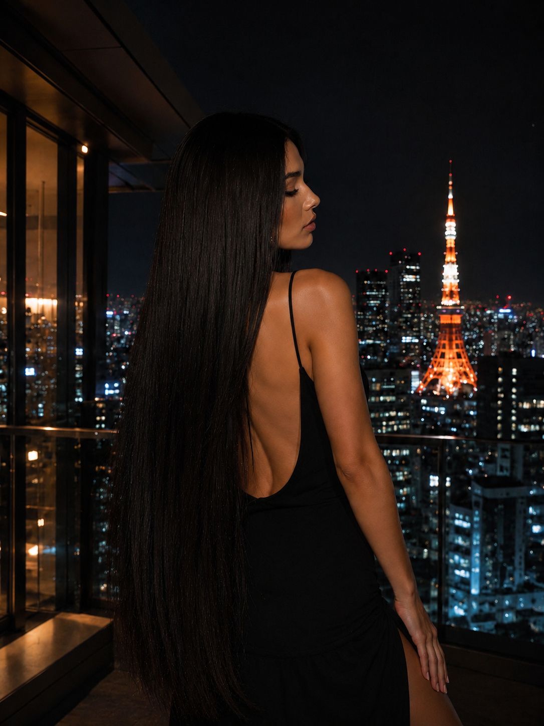 Włosy Clip-In Tokyo Night 75 cm – efekt z tyłu