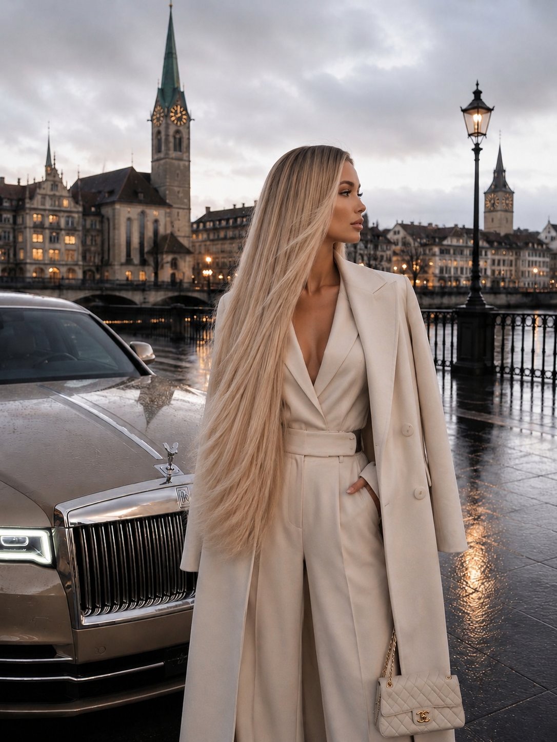 Włosy keratynowe Spectre Cashmere 65 cm – efekt z przodu